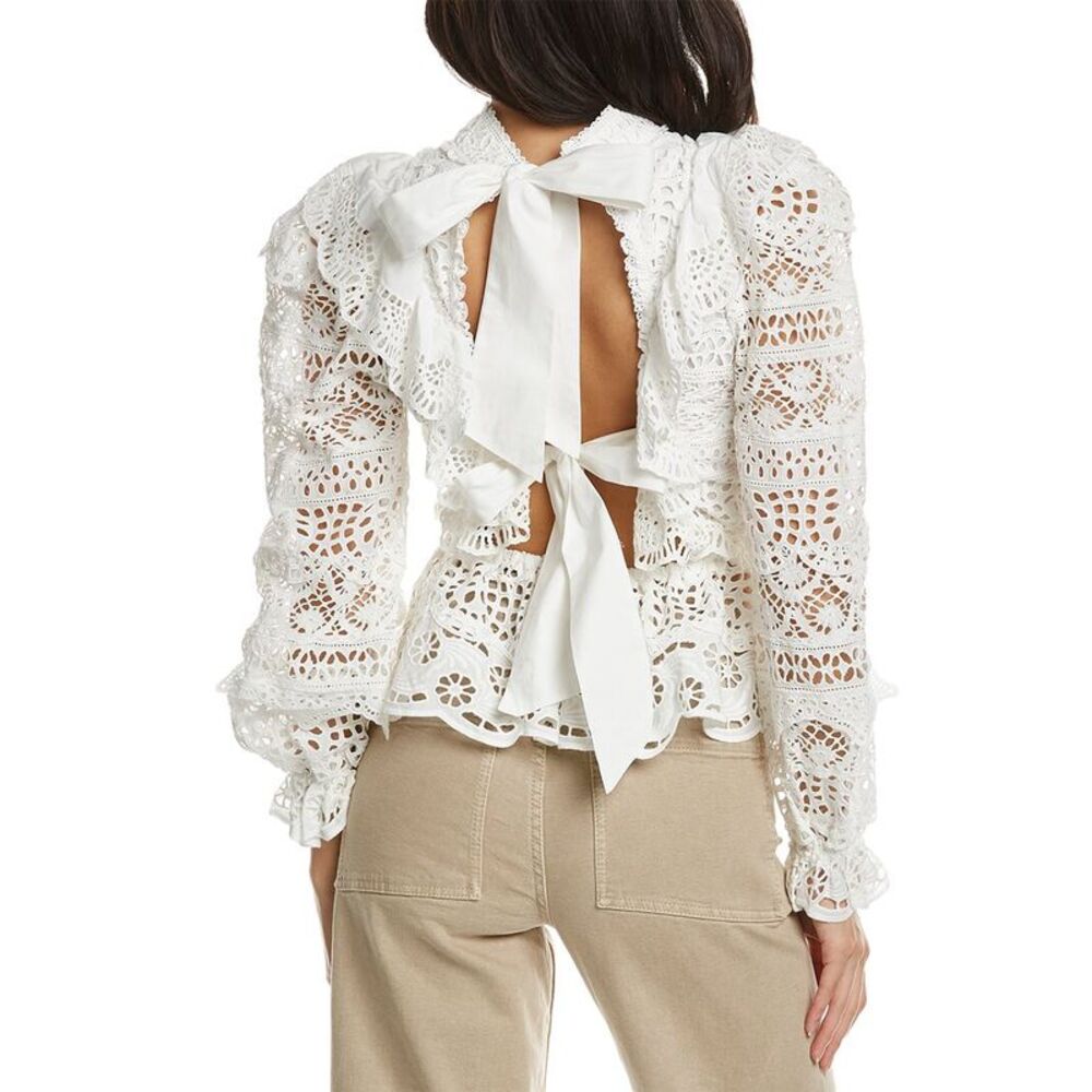 Patrizia - Elegant White Lace Blouse - Picture 2 of 3